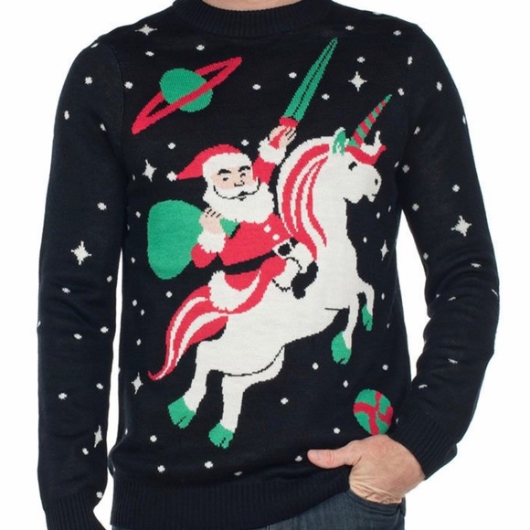 Men's Santa Unicorn Ugly Christmas Sweater